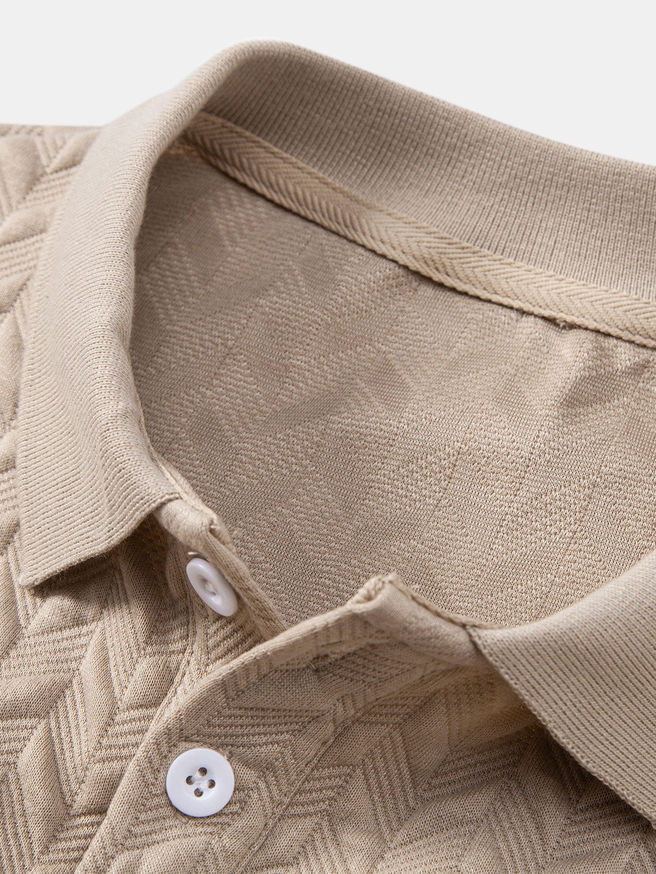 Geometric Jacquard Polo - Naturzy