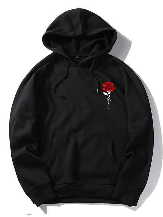 Rose Love Print Hoodie - Naturzy