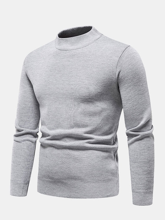 Faux Fur Lined Mock Neck Sweater - Naturzy