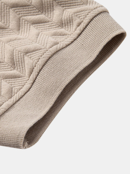 Geometric Jacquard Polo - Naturzy