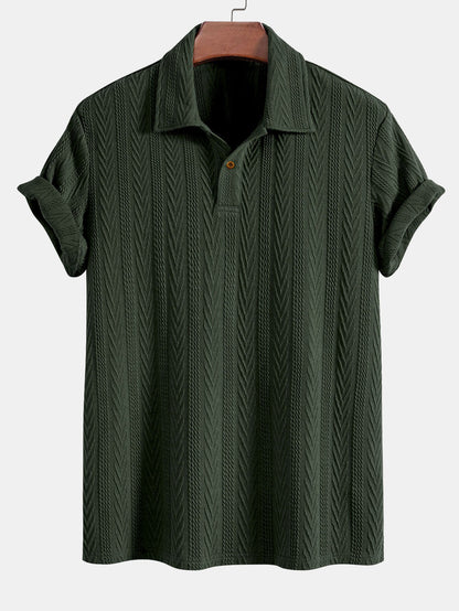 Short Sleeve Jacquard Polo - Naturzy