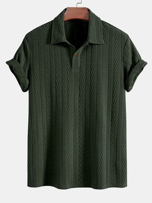 Short Sleeve Jacquard Polo - Naturzy