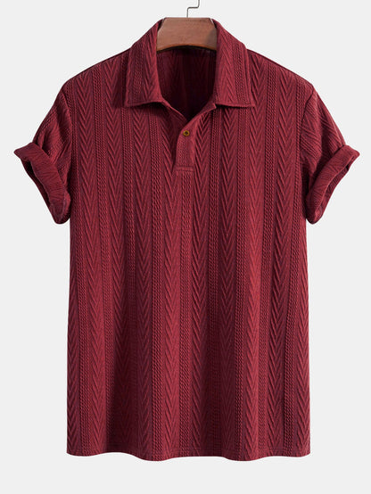 Short Sleeve Jacquard Polo - Naturzy