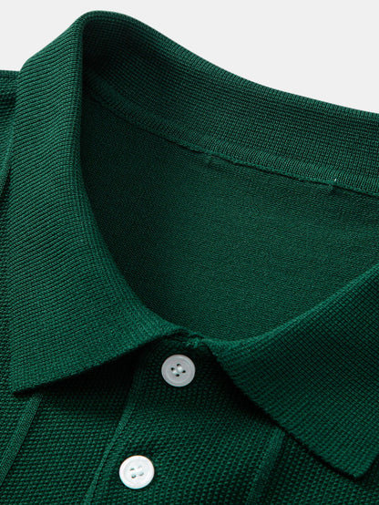Stripe Jacquard Knit Polo Shirt - Naturzy