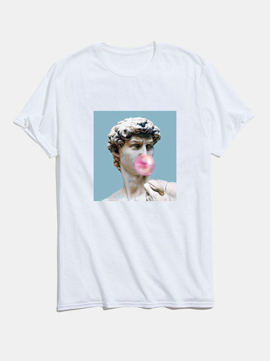 David Status Graphic Cotton T-Shirts - Naturzy