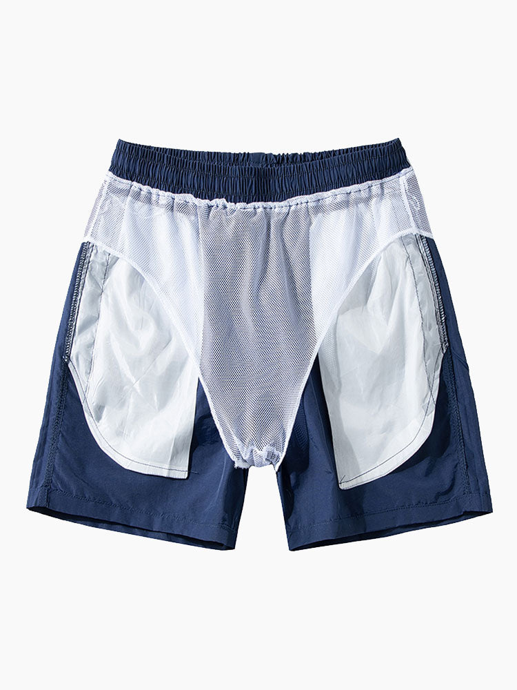 Man Mid Length Drawstring Swim Shorts - Naturzy