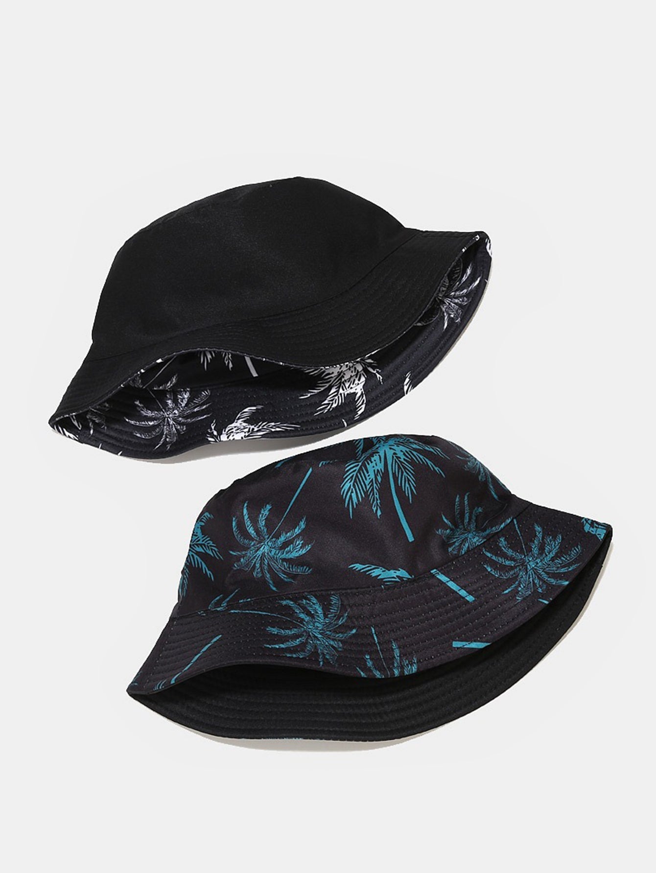 Double Side Reversible Palm Tree Pattern Bucket Hat - Naturzy