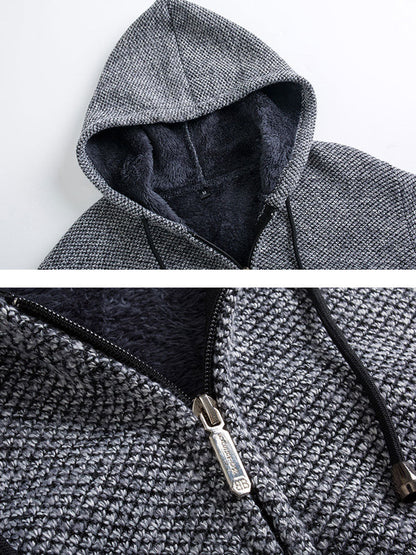 Man Zip Up Hooded Sweater - Naturzy