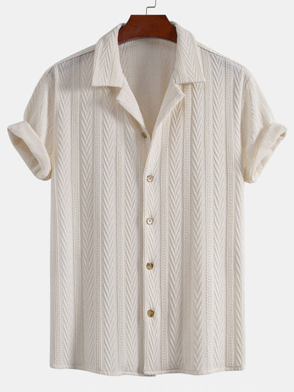 Texture Jacquard Cuban Shirt - Naturzy