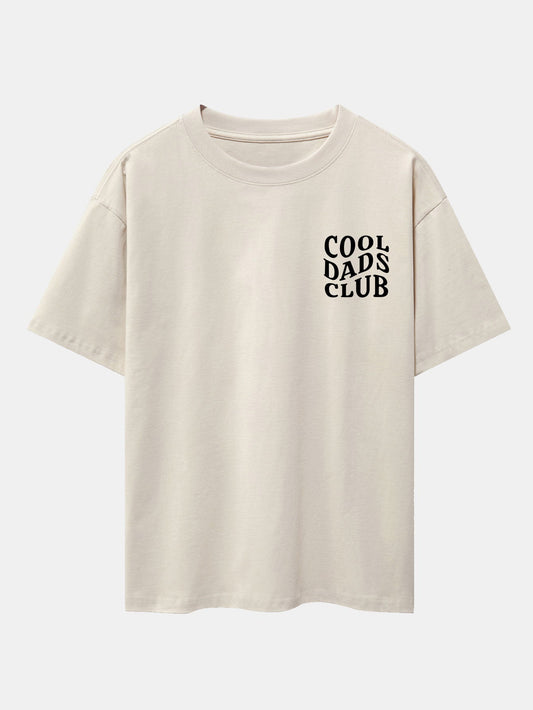 Cool Dads Club Print Drop Shoulder Oversize T-Shirt - Naturzy