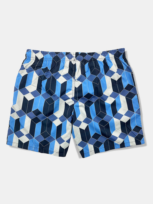 Geometric Color Block Print Swim Shorts - Naturzy