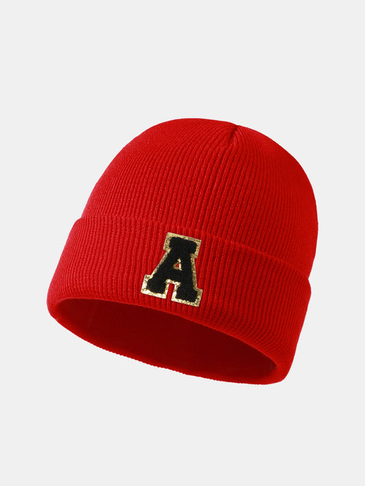 1pc Letter  A-Z Warm Knit Beanie Hat - Naturzy