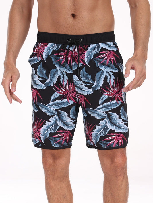 2 In 1  Leaf Print Swim Shorts - Naturzy