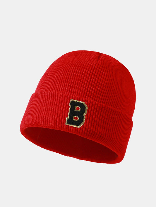 1pc Letter  A-Z Warm Knit Beanie Hat - Naturzy