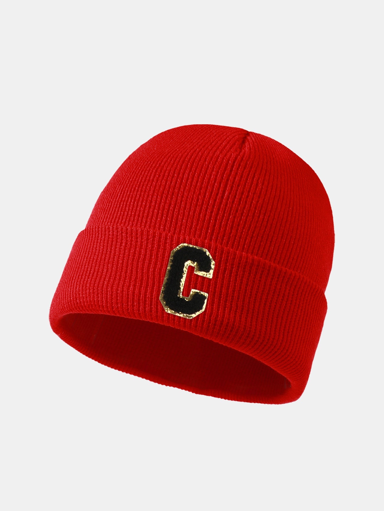 1pc Letter  A-Z Warm Knit Beanie Hat - Naturzy