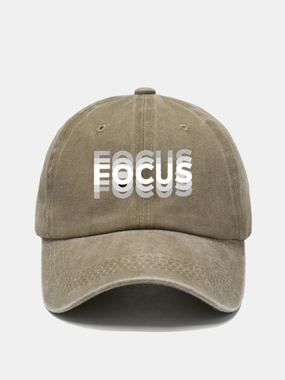 Focus Print Gradient Effect Washed Baseball Cap - Naturzy