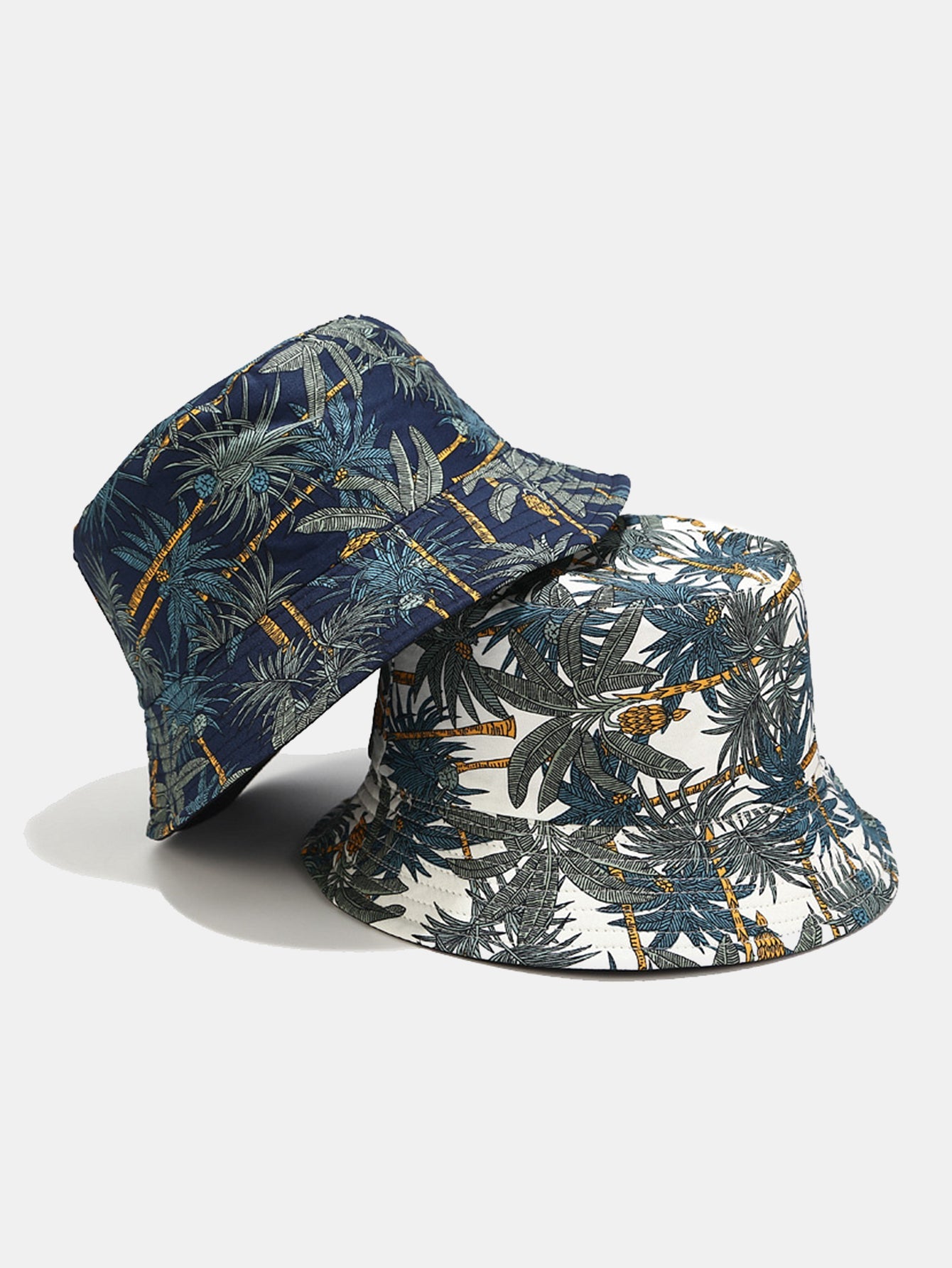 Double Side Reversible Palm Tree Pattern Bucket Hat - Naturzy