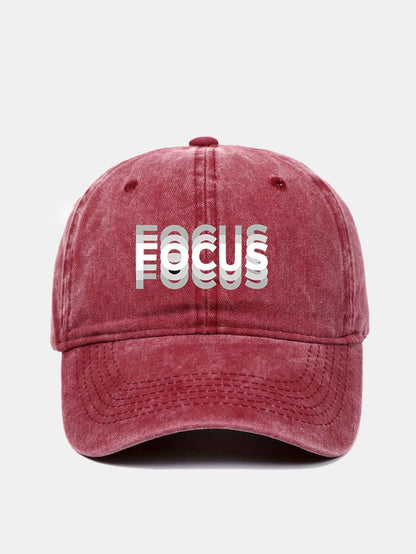 Focus Print Gradient Effect Washed Baseball Cap - Naturzy