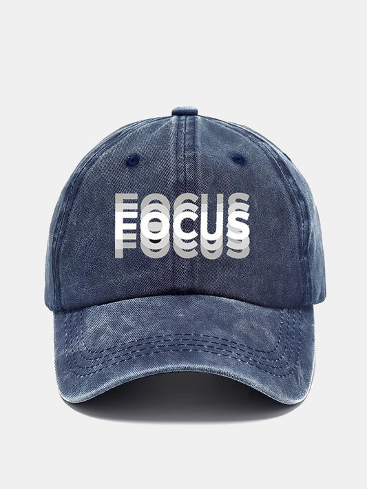 Focus Print Gradient Effect Washed Baseball Cap - Naturzy