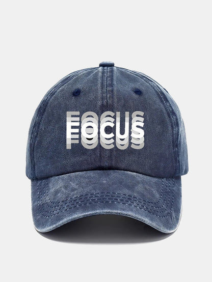Focus Print Gradient Effect Washed Baseball Cap - Naturzy