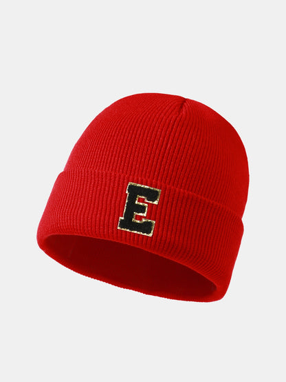 1pc Letter  A-Z Warm Knit Beanie Hat - Naturzy