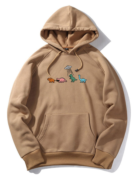 Cartoon Dinosaur Print Hoodie - Naturzy