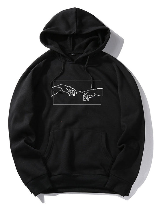 Hand Line Print Hoodie - Naturzy
