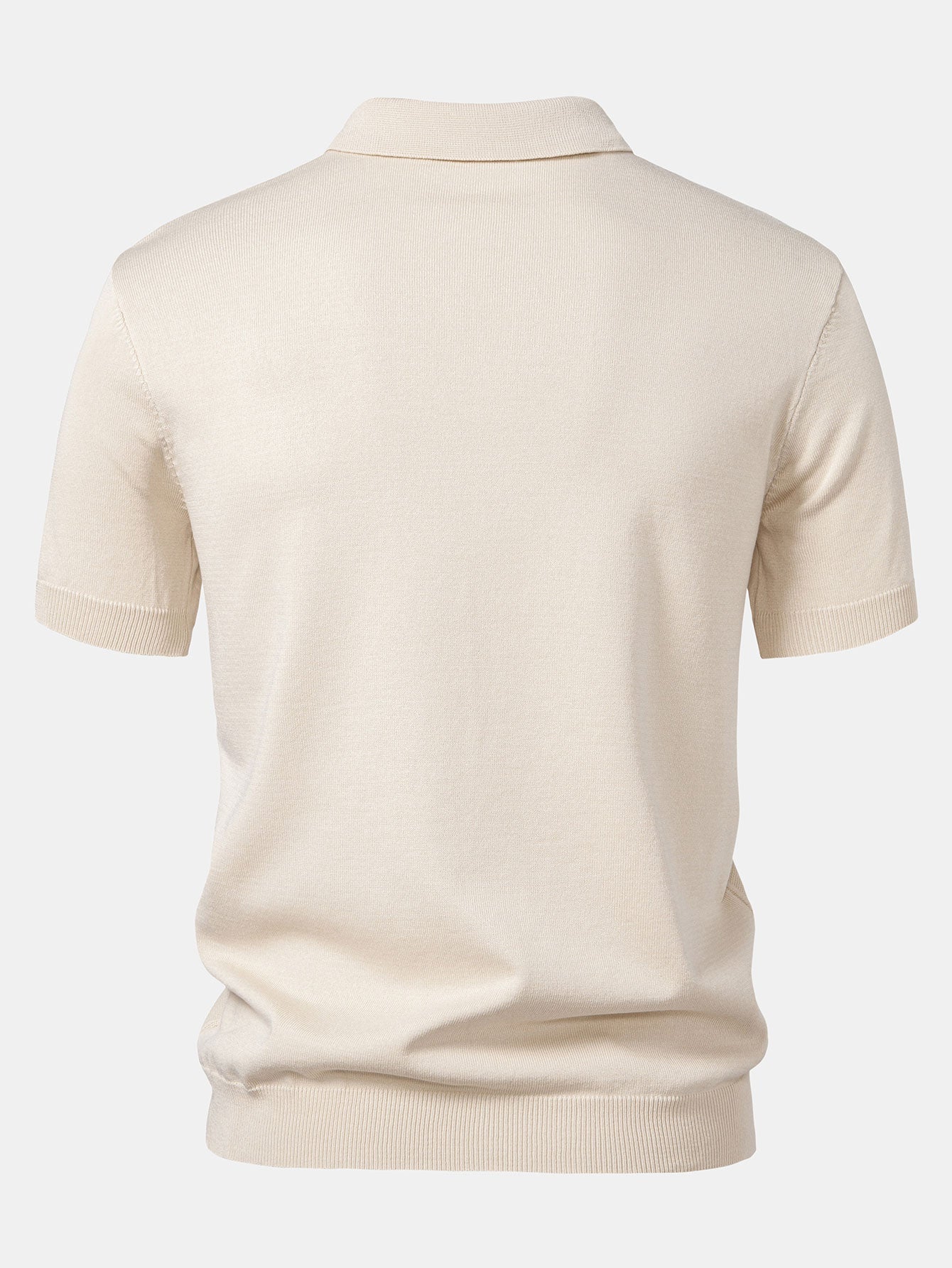 Stripe Jacquard Knit Polo Shirt - Naturzy