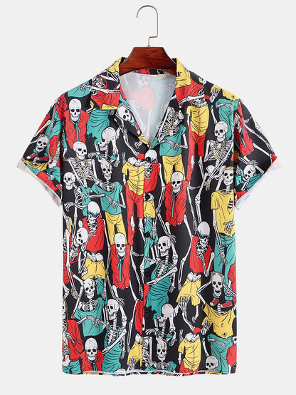 Skeleton Print Shirt - Naturzy