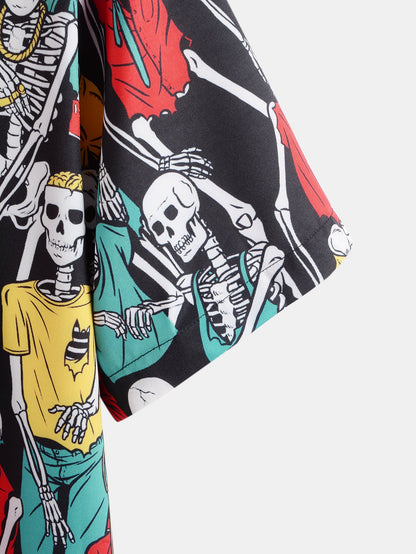 Skeleton Print Shirt - Naturzy