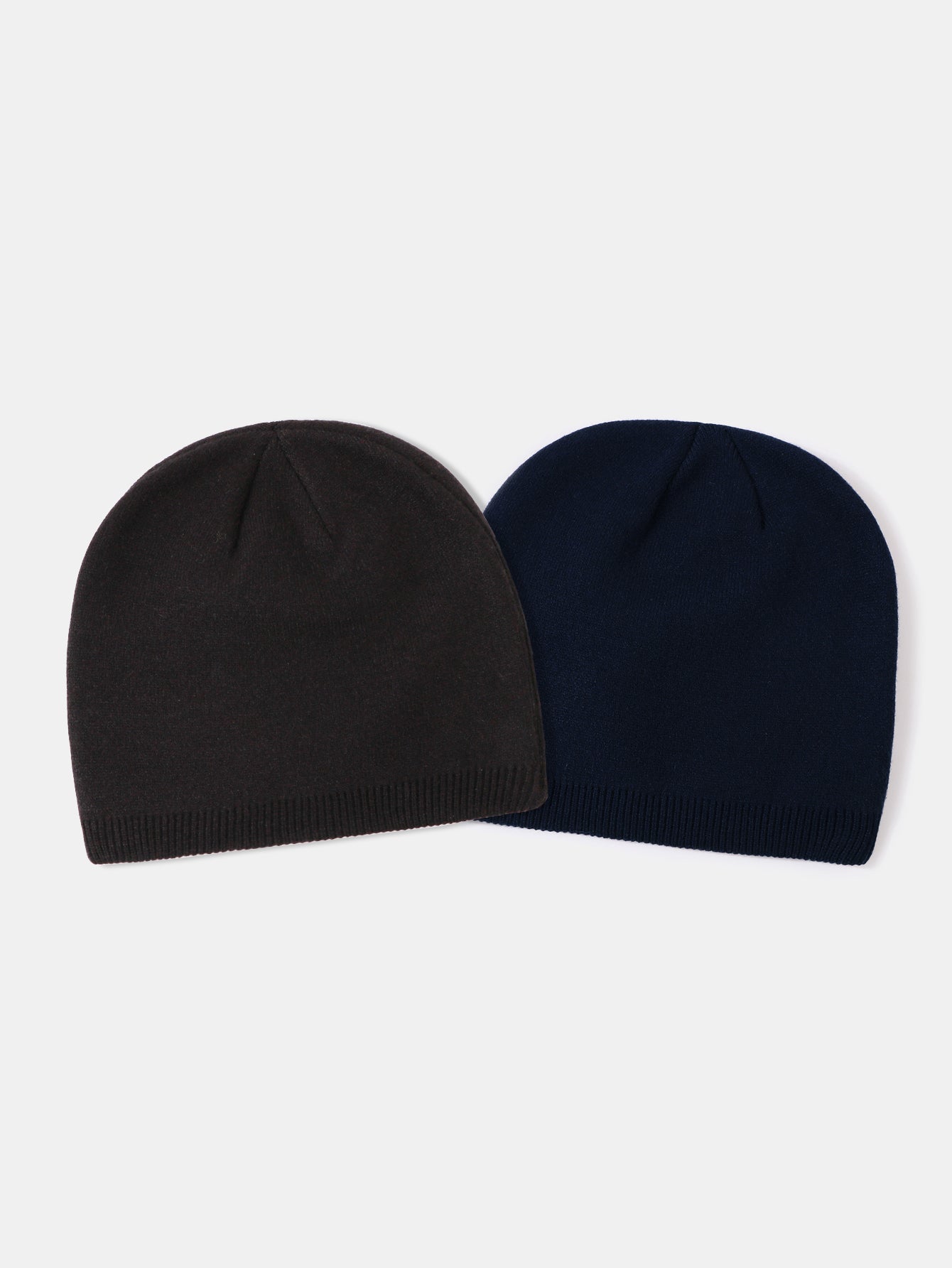 2 Pieces Solid Color Outdoor Cycling Warm Knit Beanie Hat - Naturzy