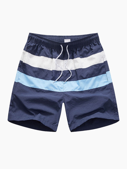 Man Colorblock Spliced Swim Shorts - Naturzy