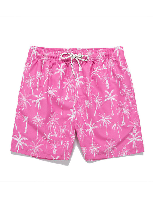 Palm Tree Print Swim Shorts - Naturzy