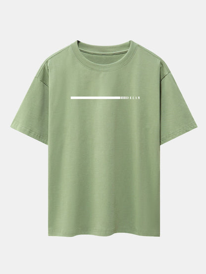 Dream Slogan Print Drop Shoulder Oversize T-Shirt - Naturzy