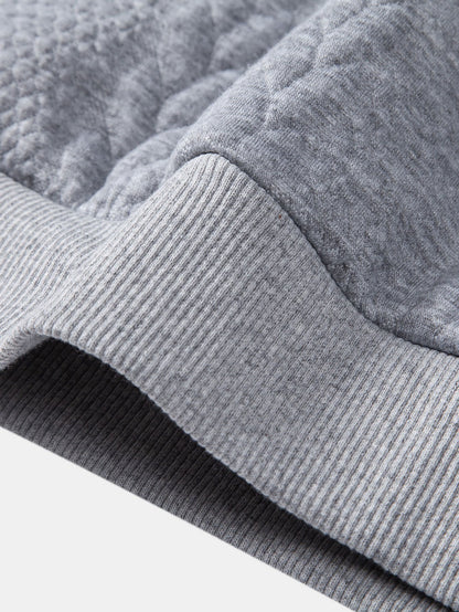 Relax Fit Wheat Jacquard Hoodie - Naturzy