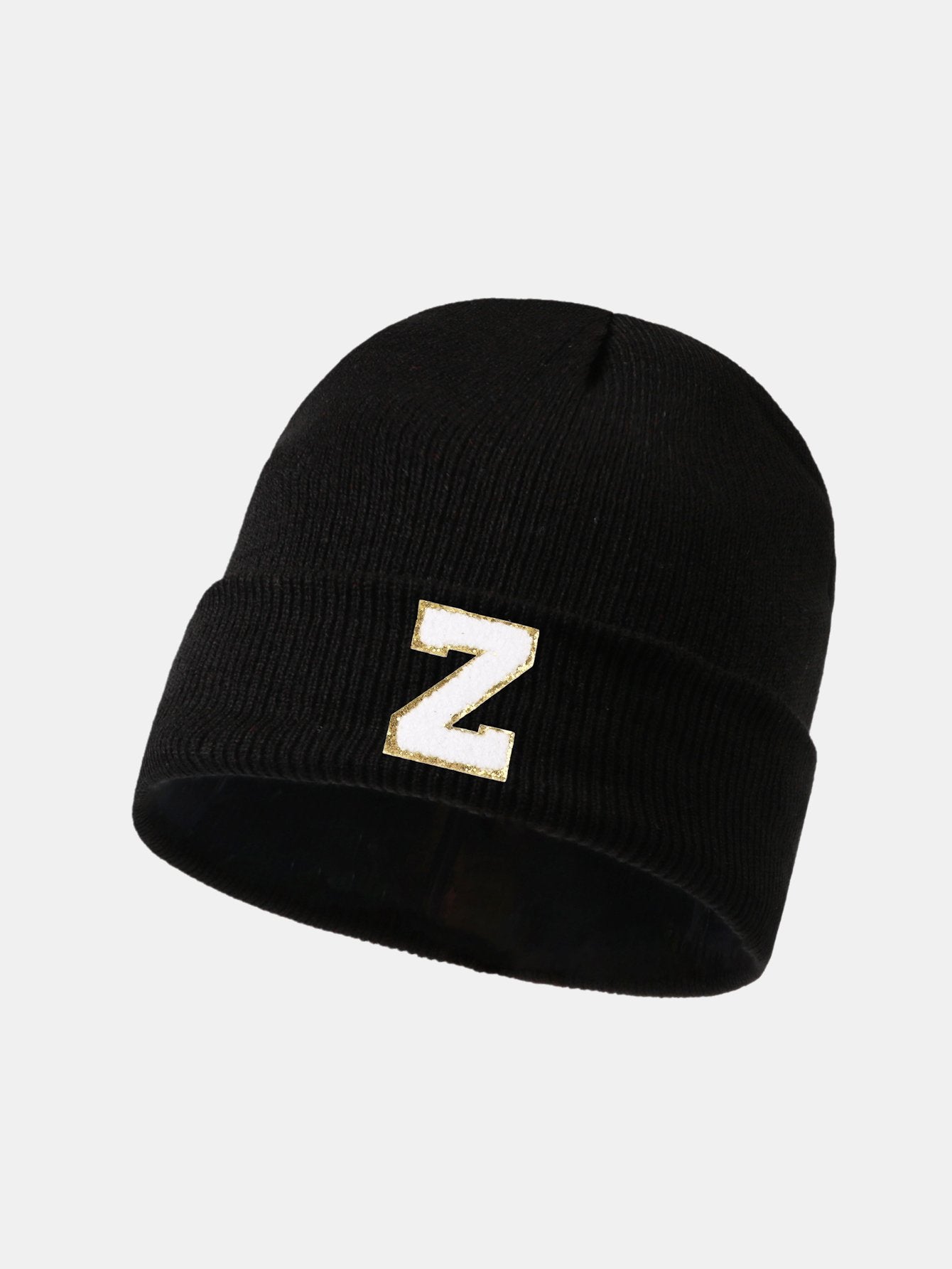 1pc Letter  A-Z Warm Knit Beanie Hat - Naturzy