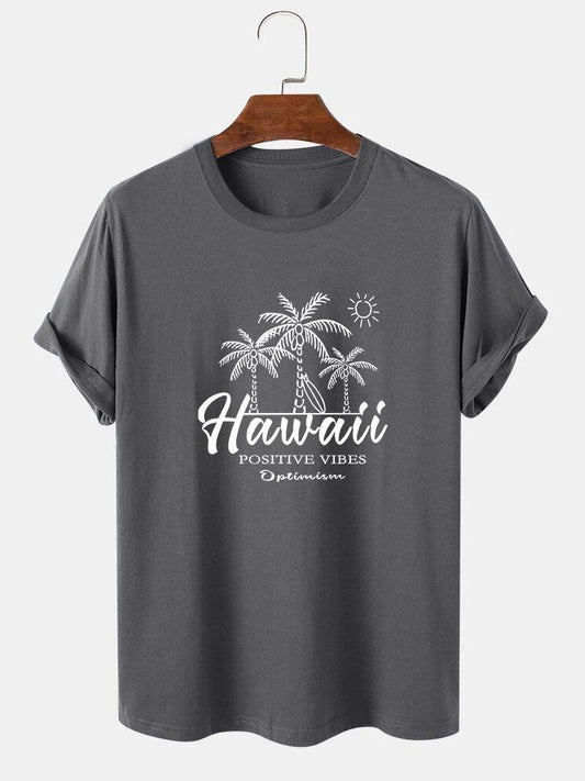 Hawaii Print T-Shirt - Naturzy