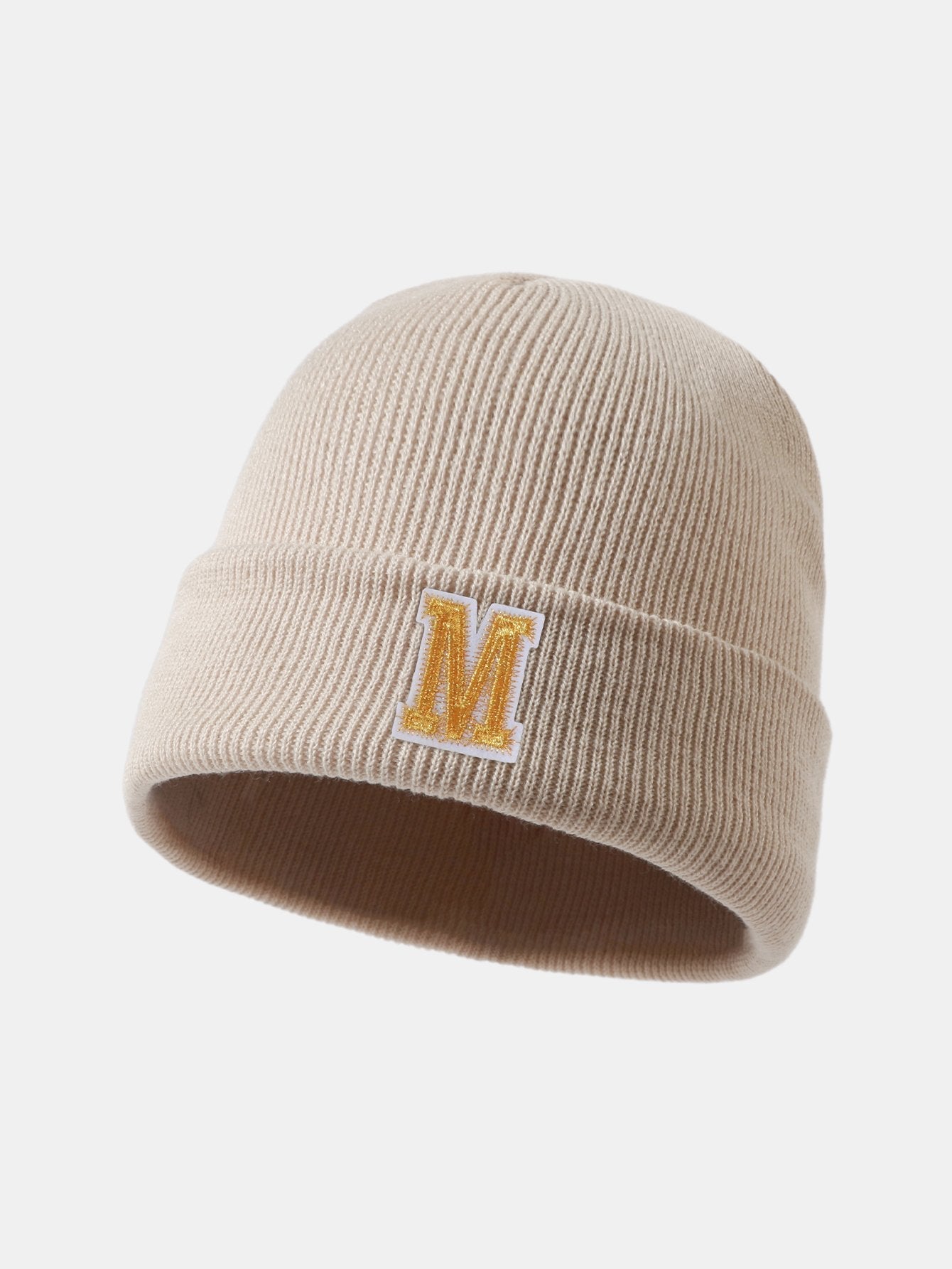 1pc Letter  A-Z Warm Knit Beanie Hat - Naturzy