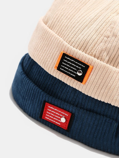 Japanese Harajuku Style Corduroy Brimless Hat - Naturzy