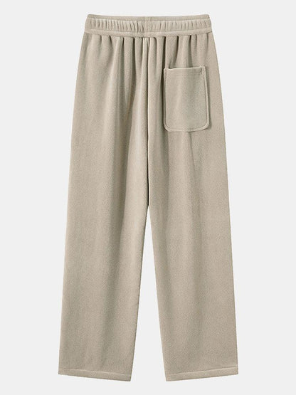 3 Pieces Polar Fleece Loose Fit Straight Leg Pants - Naturzy