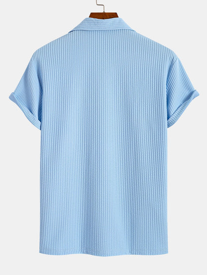 Ribbed Cuban Collar Polo - Naturzy