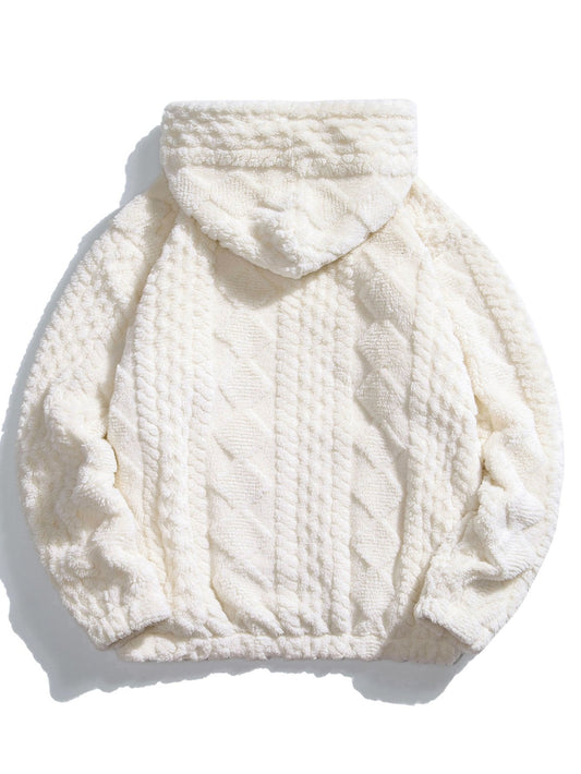 Geometry Jacquard Teddy Hoodie - Naturzy
