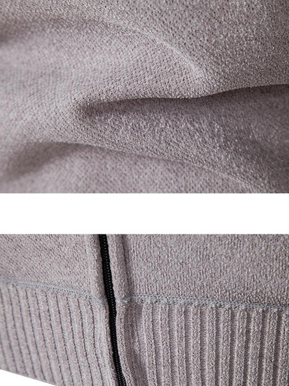 Zip Up Baseball Collar Sweater - Naturzy