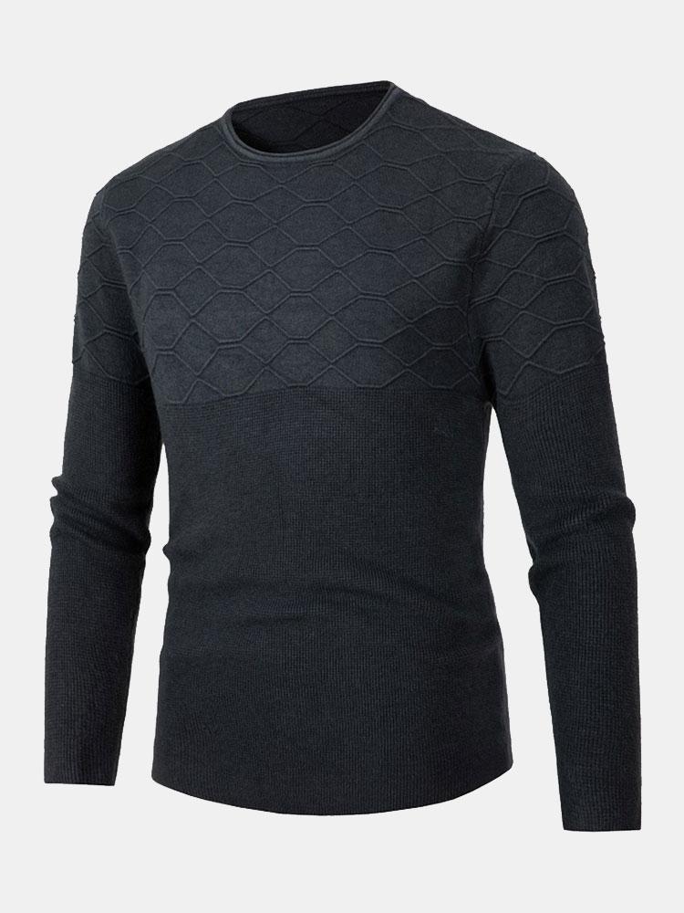 Slim Fit Crew Neck Knitted Sweater - Naturzy