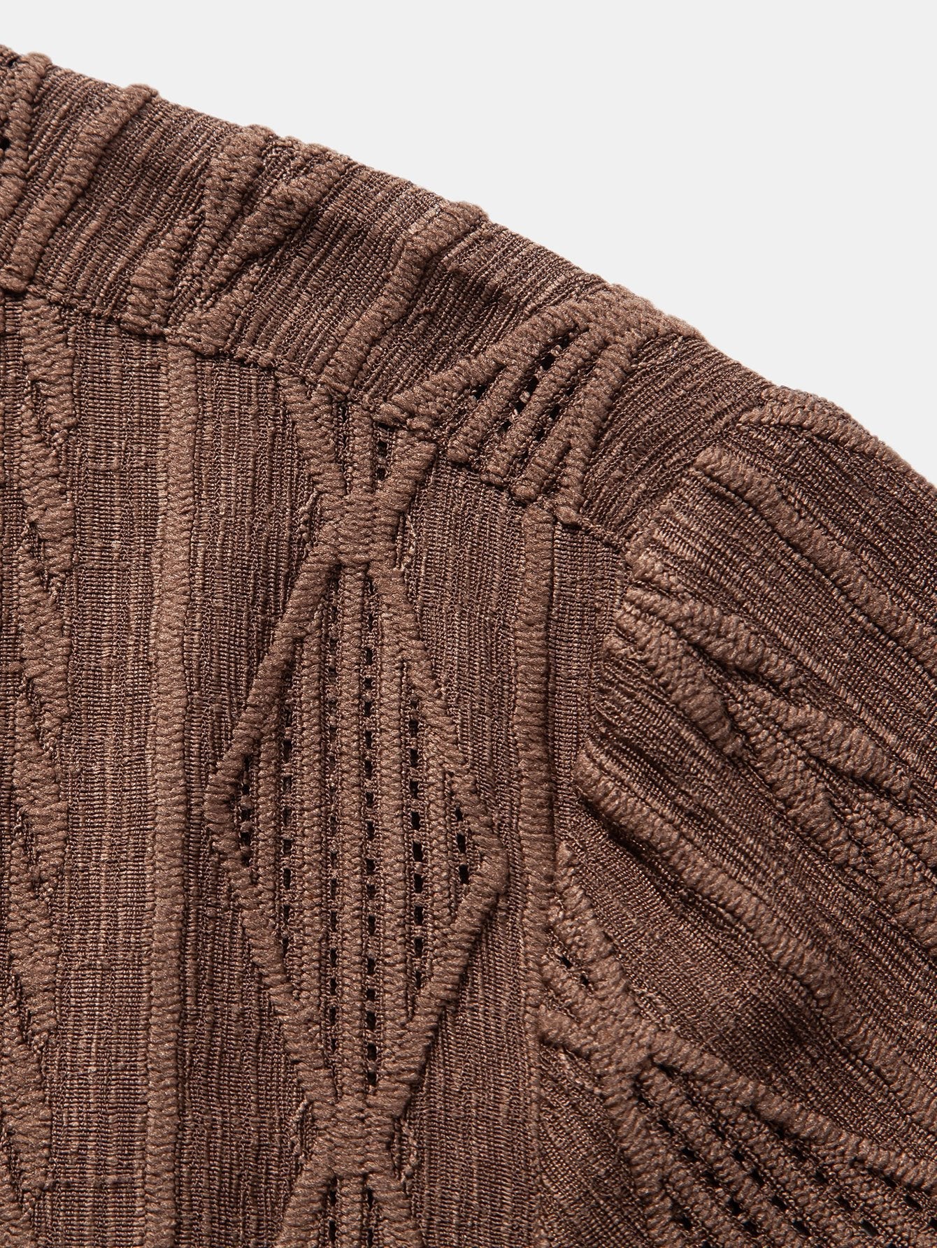 Geometric Jacquard Eyelet Cuban Shirt - Naturzy