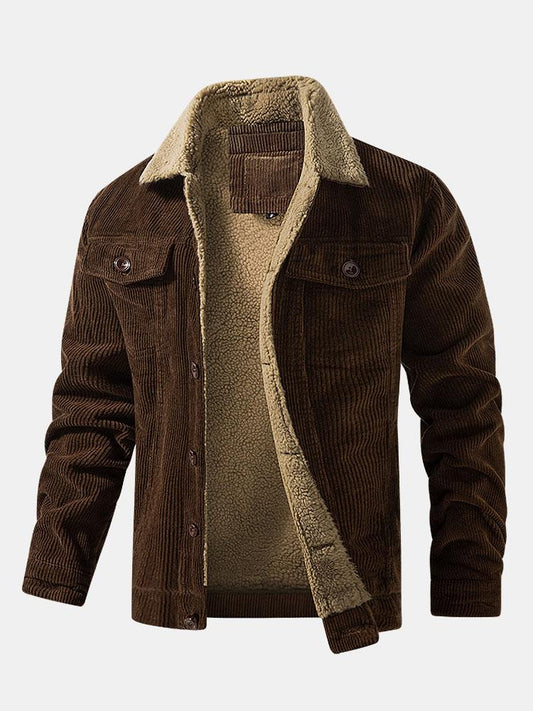 Teddy Lined Cotton Corduroy Jacket - Naturzy
