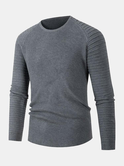 Slim Fit Raglan Sleeve Crew Neck Sweater - Naturzy