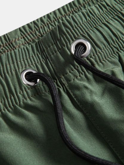 Solid Drawstring Swim Shorts - Naturzy
