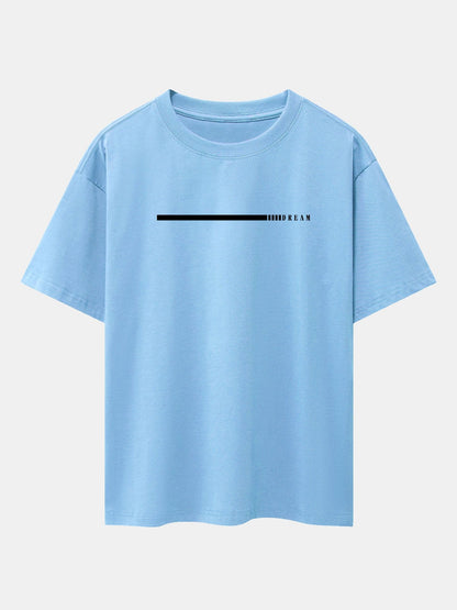 Dream Slogan Print Drop Shoulder Oversize T-Shirt - Naturzy
