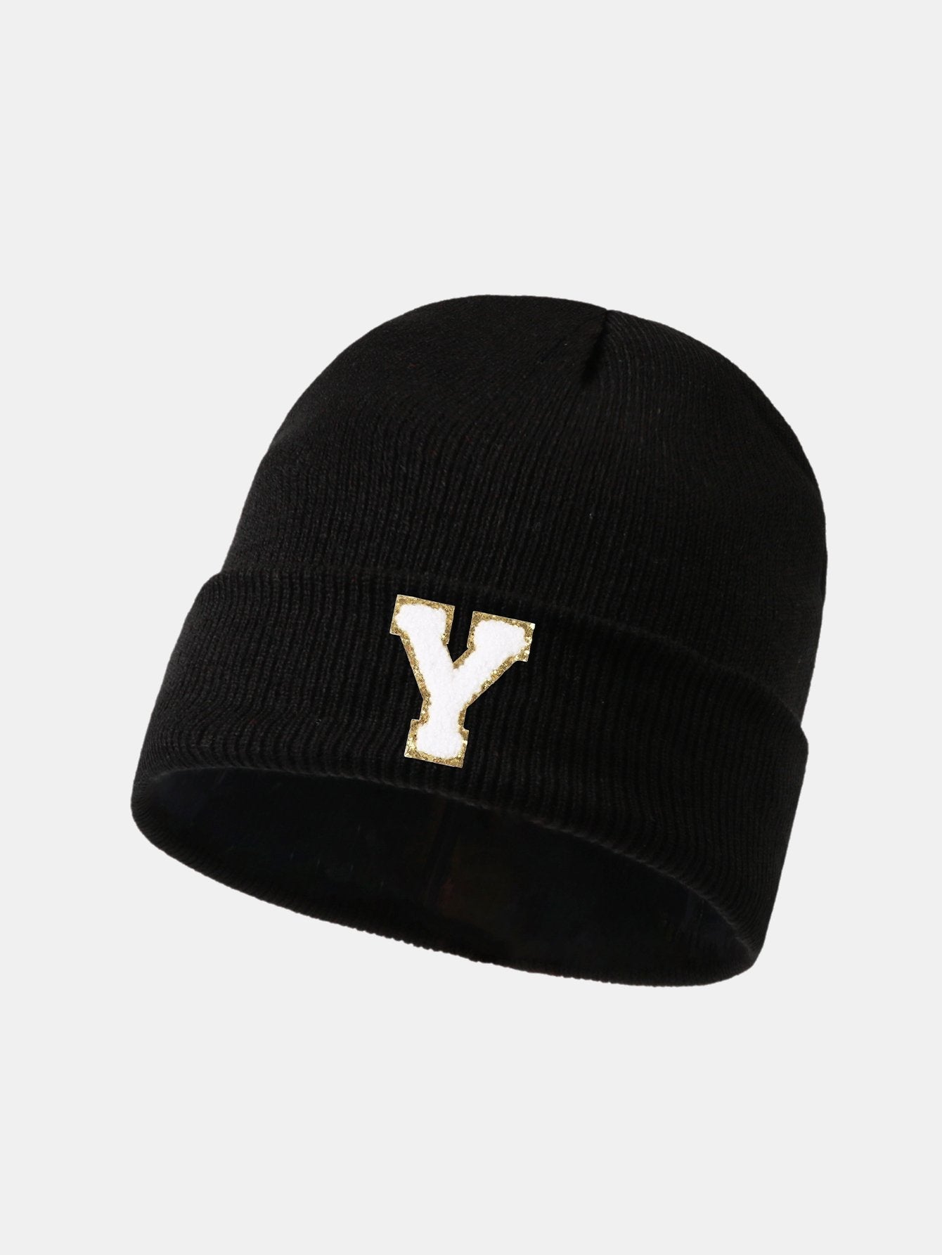 1pc Letter  A-Z Warm Knit Beanie Hat - Naturzy